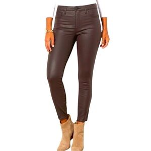 Kut From The Kloth Donna Ankle Jean Skninny Waxed Brown Sz 2 Modal Blend Pants